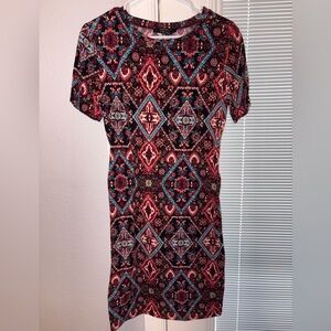 Forever 21 Red and Blue Patterned dress